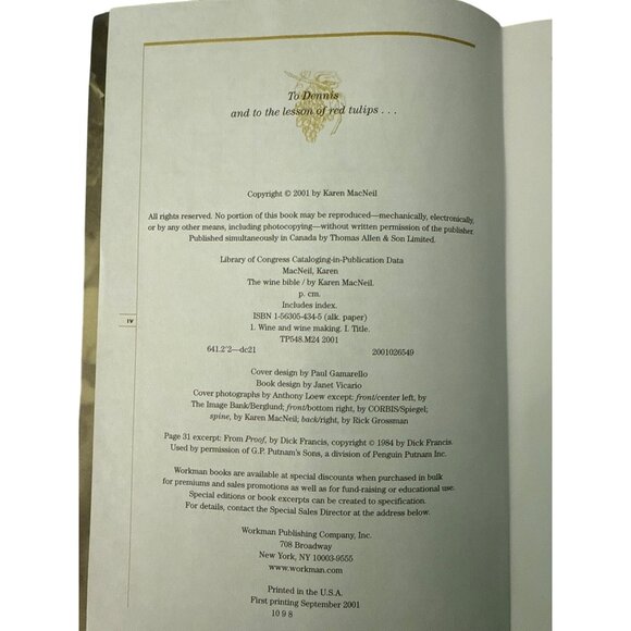 The Wine Bible By Karen MacNeil Softcover 2001 Comprehensive Guide To Wine - Picture 4 of 5